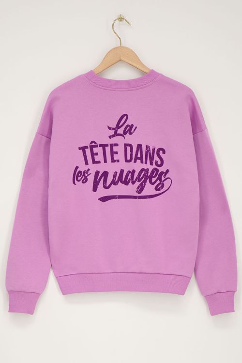 Lilac sweater "Head in the clouds"