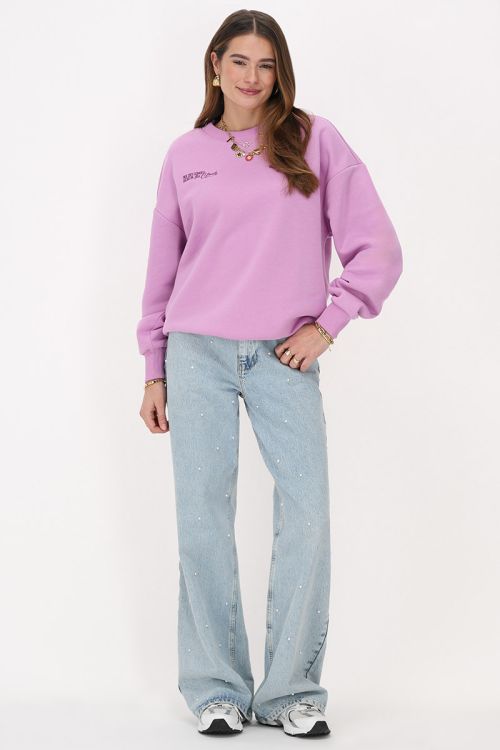Lilac sweater "Head in the clouds"