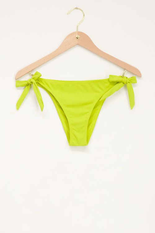 Limonengrünes Bikini Unterteil mit Schleife