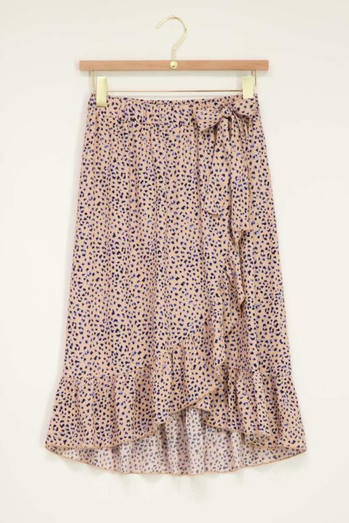 Beige midi rok met ruffle