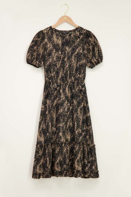Beige midi jurk met spots