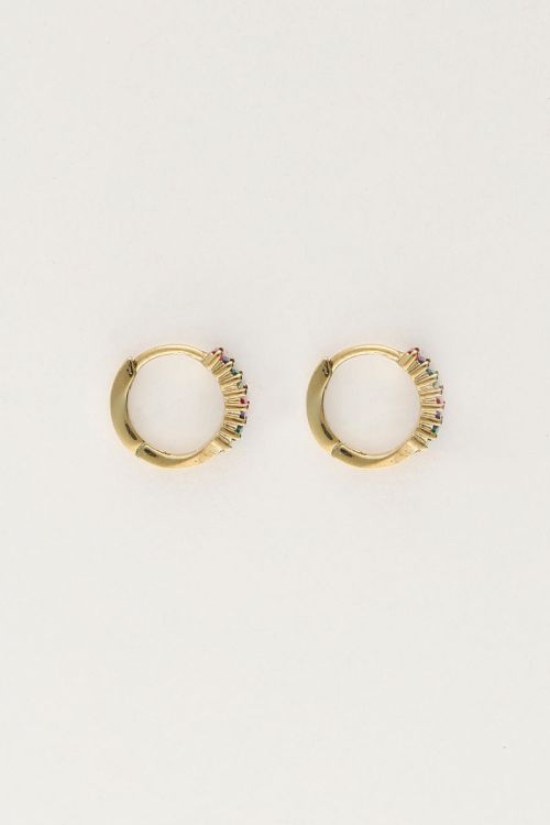 Small earrings with multi-coloured stones  | My Jewellery