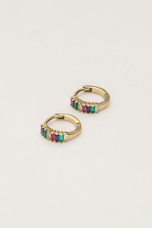 Small earrings with multi-coloured stones  | My Jewellery