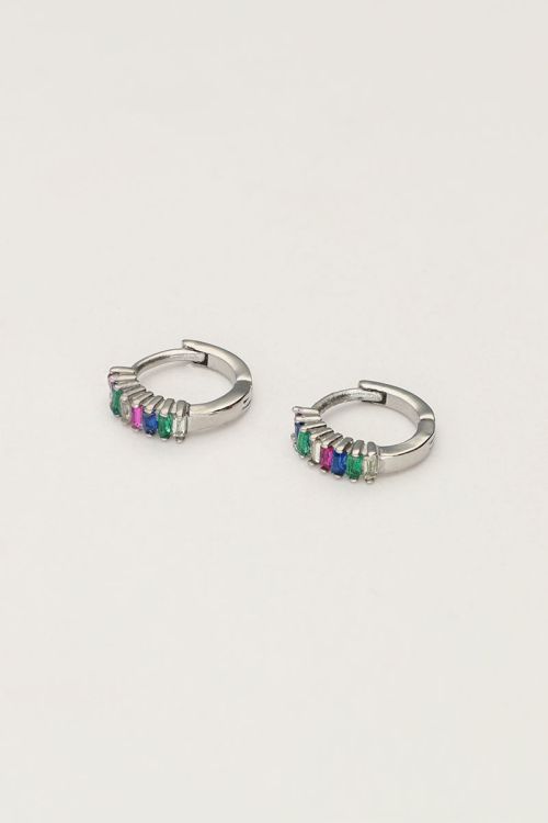 Small earrings with multi-coloured stones  | My Jewellery