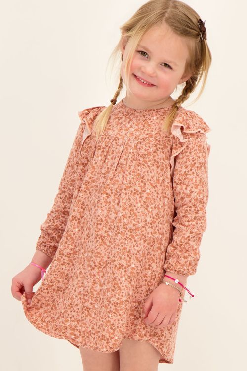 Mini-me roze jurkje met bloemenprint