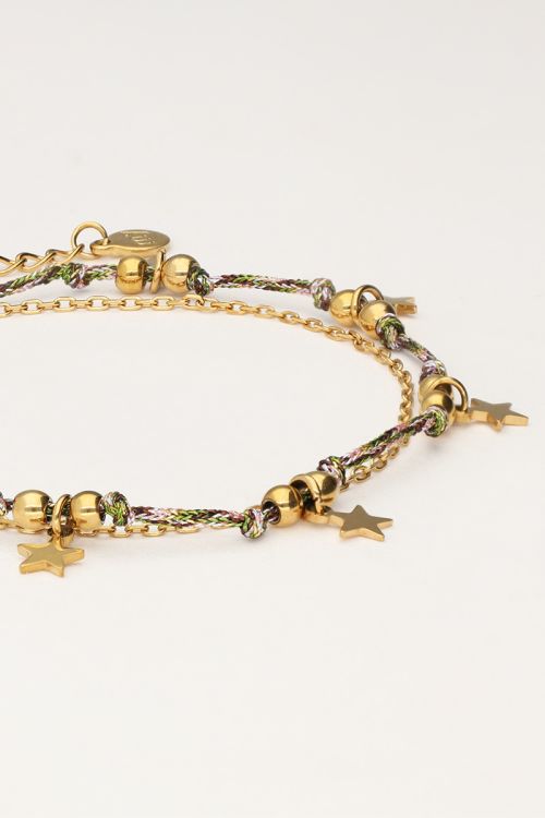 Minimalist bracelet with cord and stars