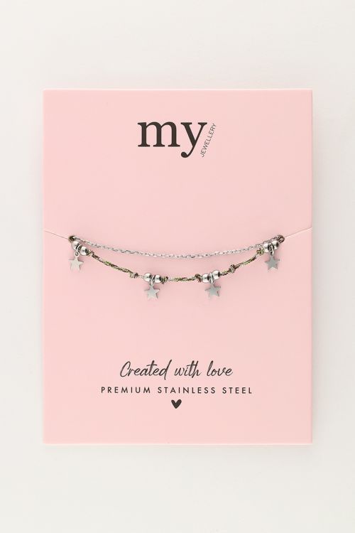 Minimalist bracelet with cord and stars