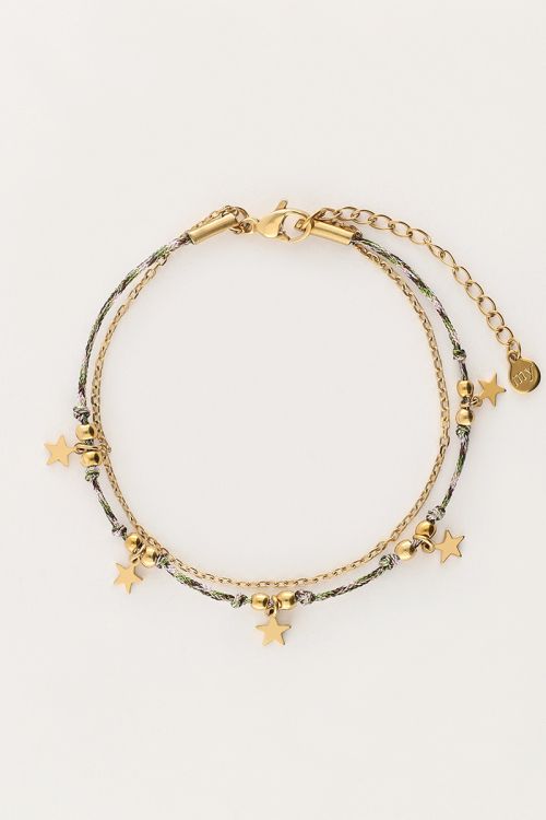 Minimalist bracelet with cord and stars