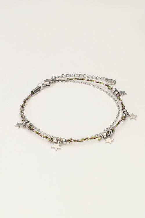 Minimalist bracelet with cord and stars