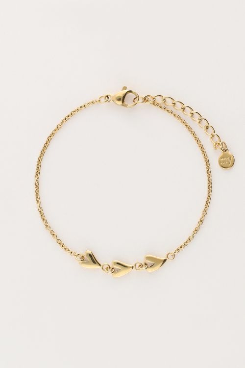 Minimalist bracelet with three hearts | My Jewellery