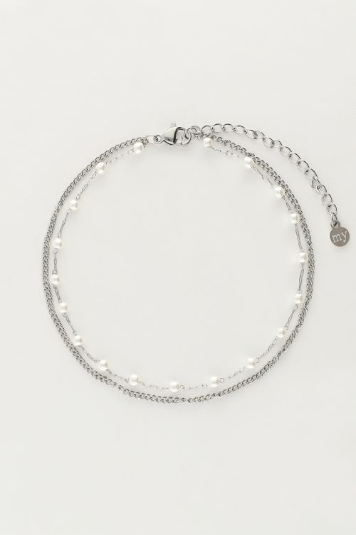 Minimalist double anklet with pearls | My Jewellery