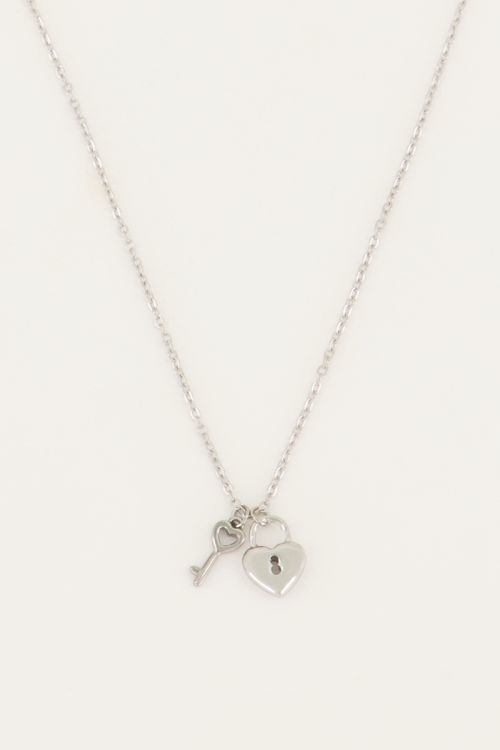 Ketting hartjes slot & sleutel