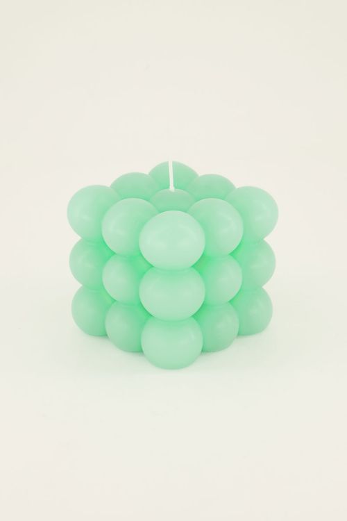 Mintgroene bubble kaars klein
