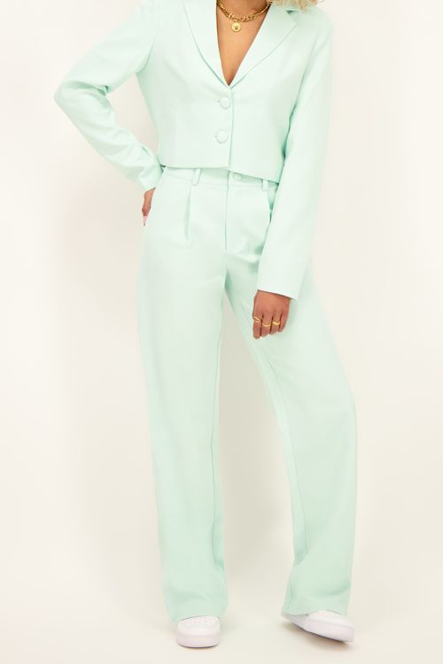 Mintgroene straight fit pantalon | Suits 2022 | My Jewellery