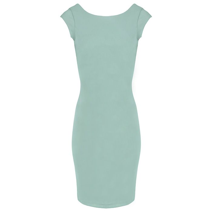 Basic jurk petrol strak, Midi jurk