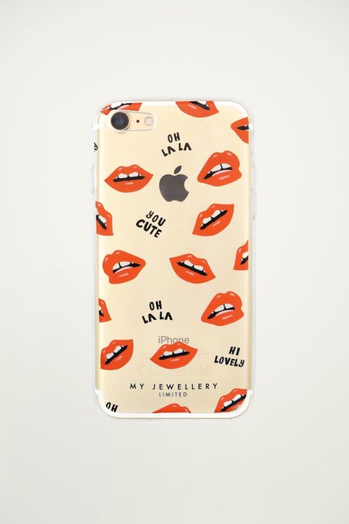 Telefoonhoesje print rood lippen tekst, iphone hoesjes My Jewellery