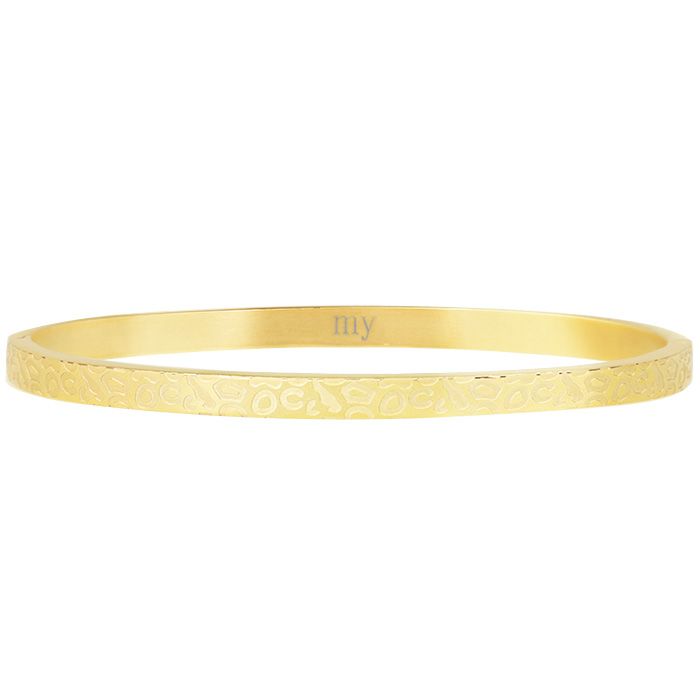 Stalen armband smal met panterpint, slavenarmband smal