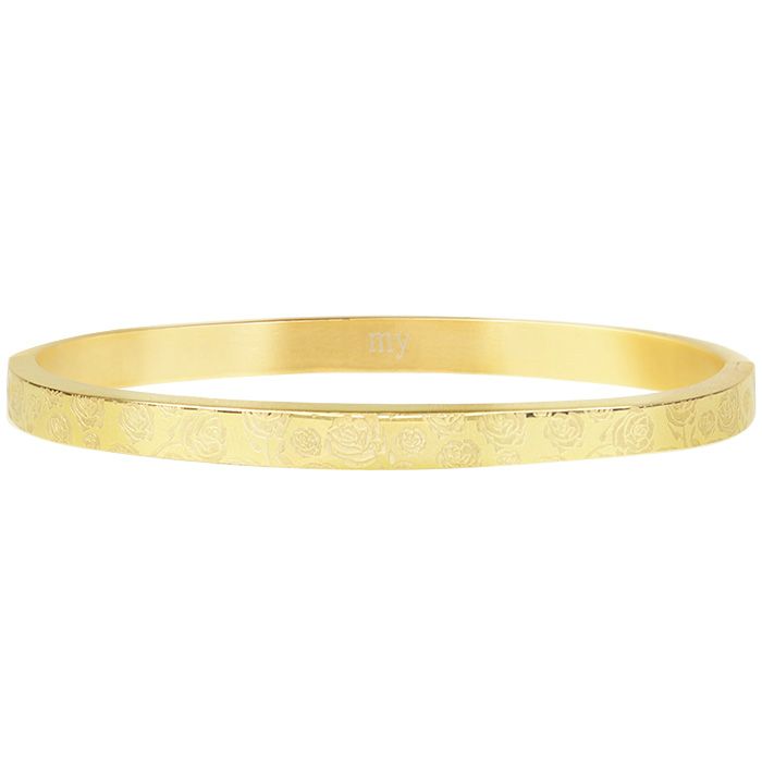 My Jewellery Stalen bangle met rozenprint, slavenarmband