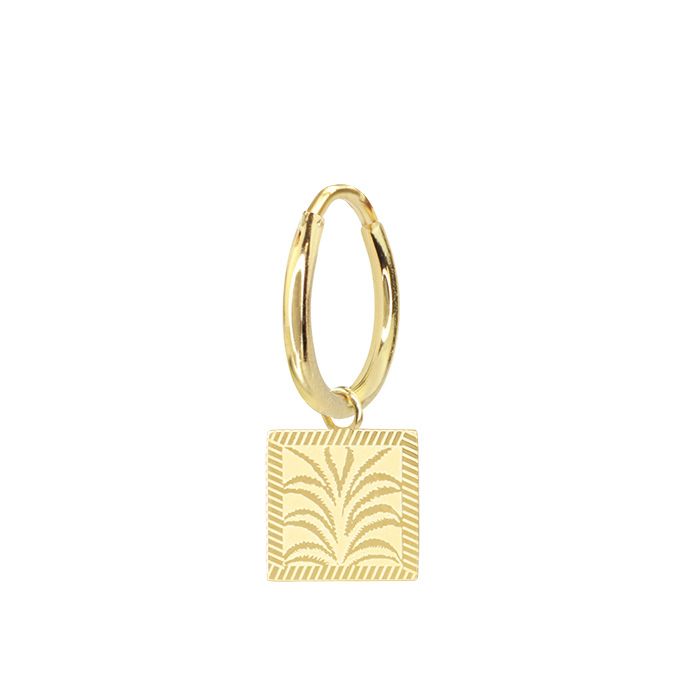My Jewellery Oorbel met vierkant bedeltje met palmprint
