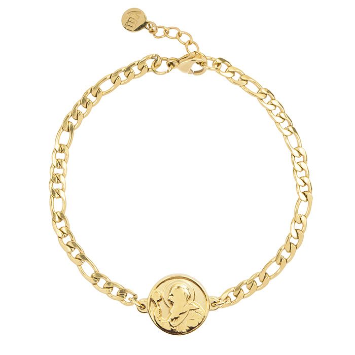 Gouden schakelarmband met munt My Jewellery