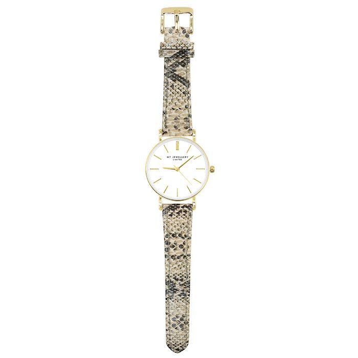 Horloge met slangenprint, slangenprint horloge My Jewellery