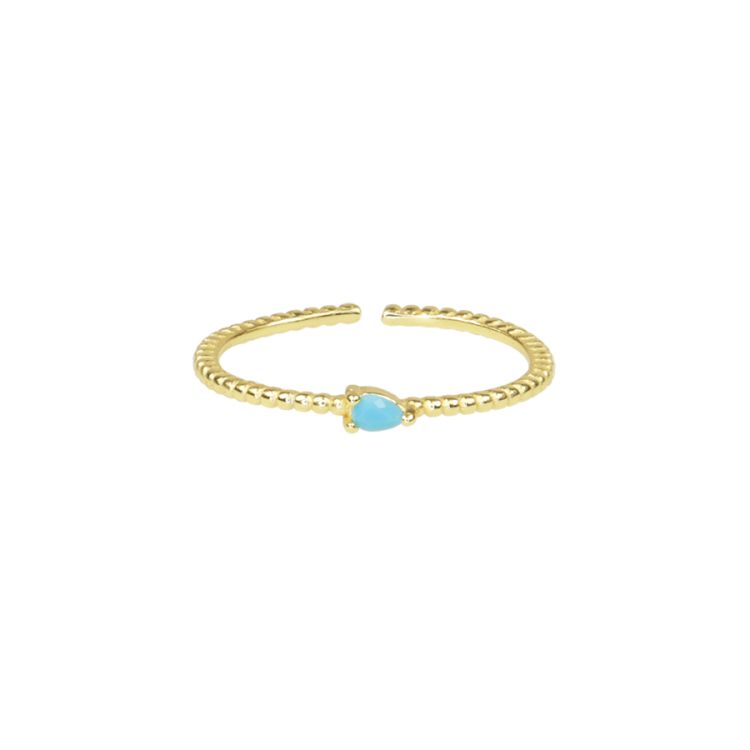 Ring blauw steentje, ring met steen My Jewellery