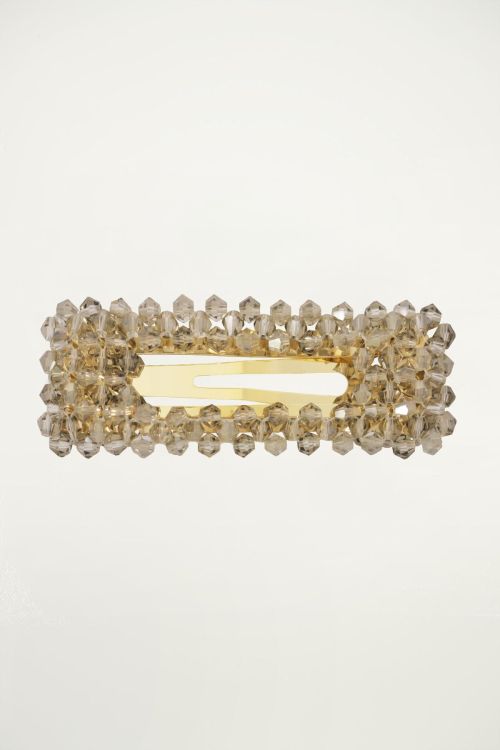 Grijze haarclip strass, haarspeld My Jewellery