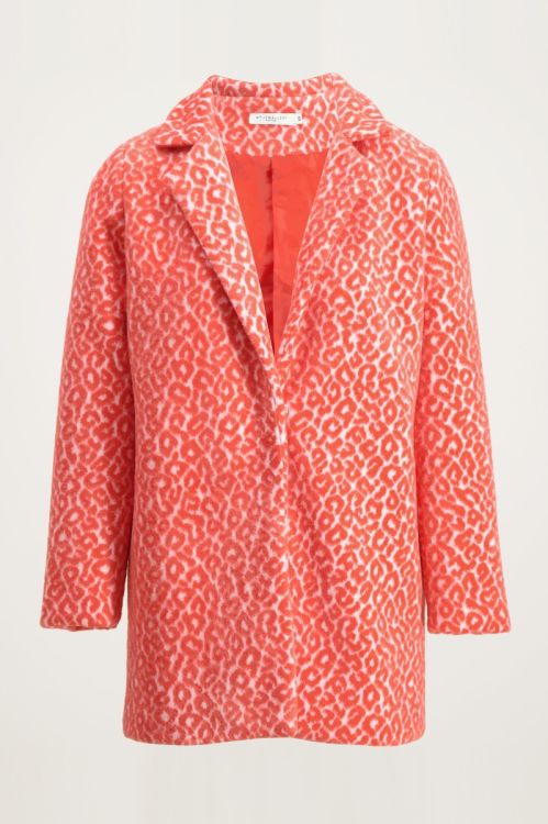 Roze jas luipaardprint, jas met print