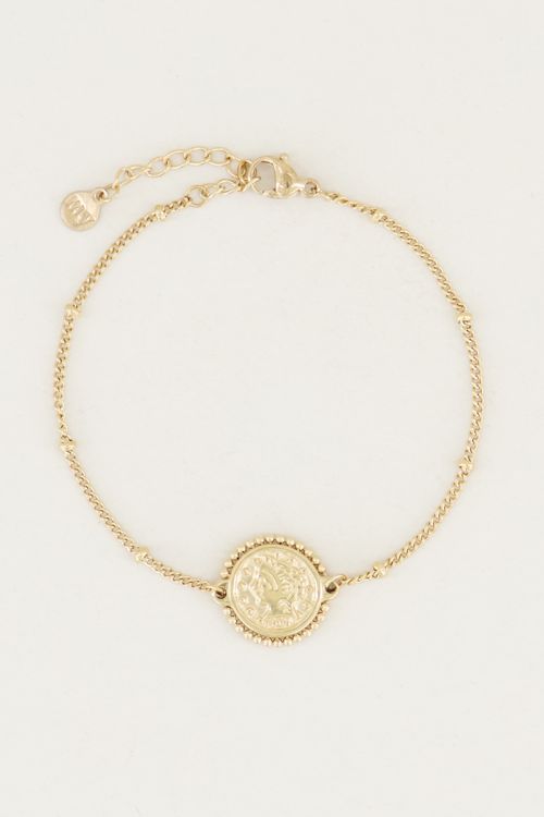 Armband vintage muntje, bedel armband