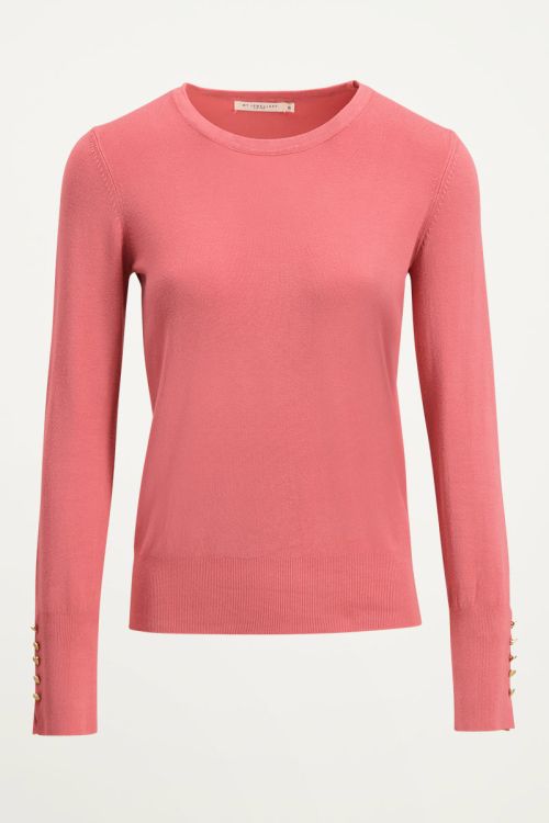 Roze trui My Jewellery knoopjes, basic trui