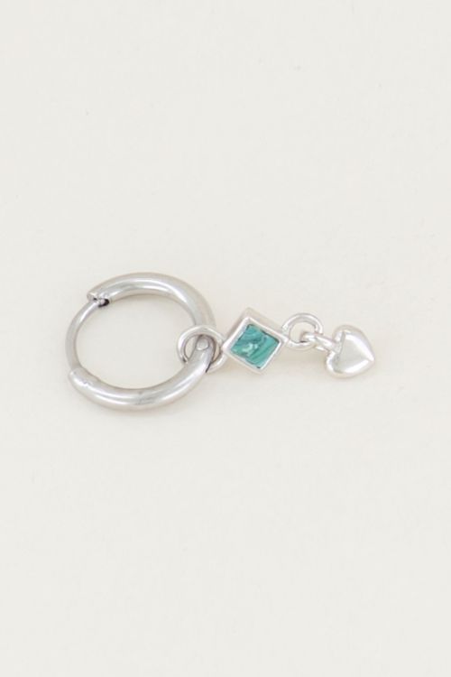 One piece oorring malachite & hart, oorbel met edelsteen My Jewellery