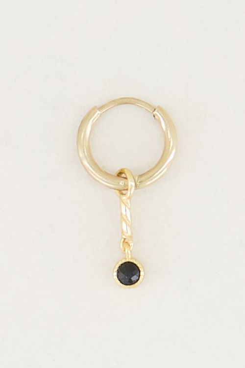 One piece oorring Black Onyx bedel, oorringetjes
