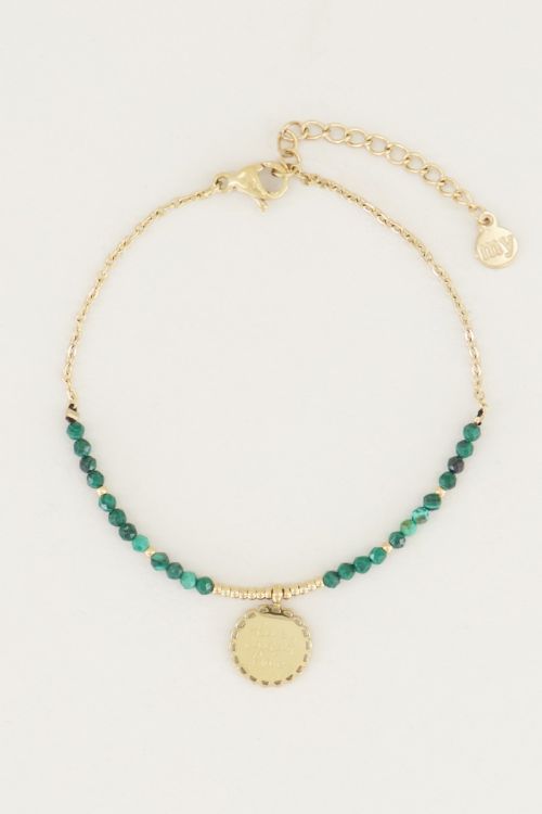 Armband bedel & malachite, armband met edelsteentjes