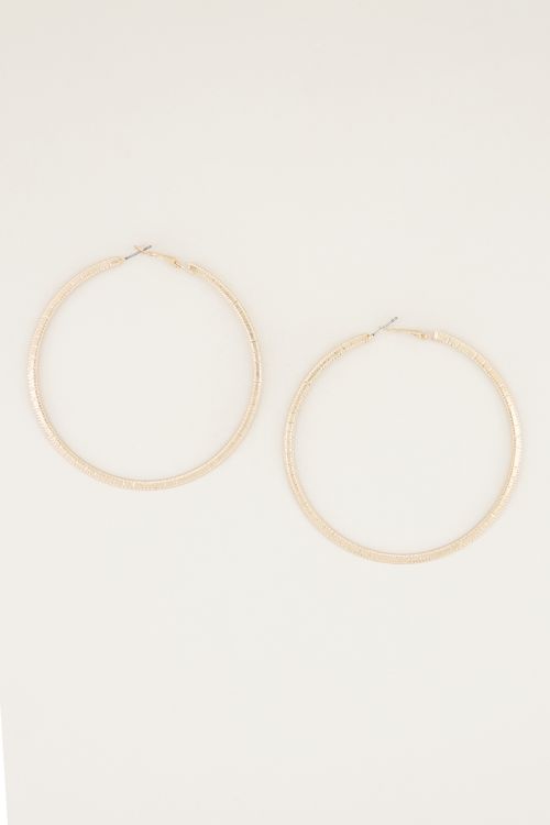 Grote oorringen basic geribbeld, basic oorringen My Jewellery