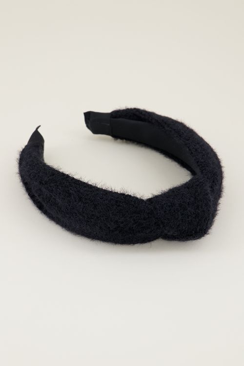 Zwarte fluffy haarband | Haarband dames My Jewellery