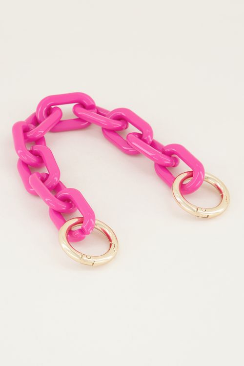 Roze telefoonkoord kort schakels | Telefoonkoord My Jewellery