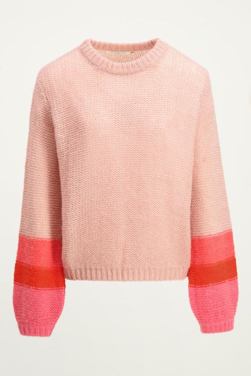Roze trui met ballonmouw | Balloon sleeve My Jewellery