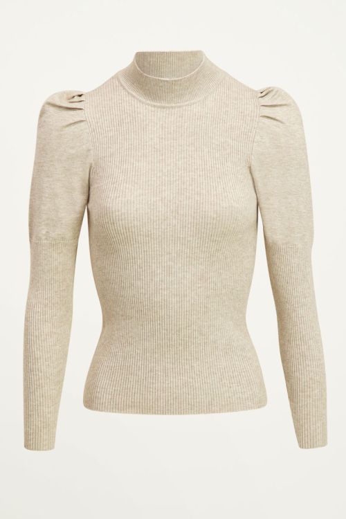 Beige top met pofmouwen | Puff sleeves My Jewellery