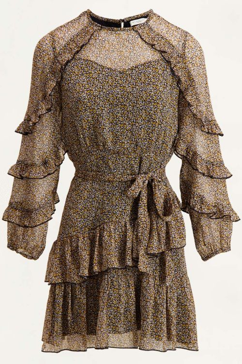 Ruffle & flower dress, dress with floral print My Jewellery