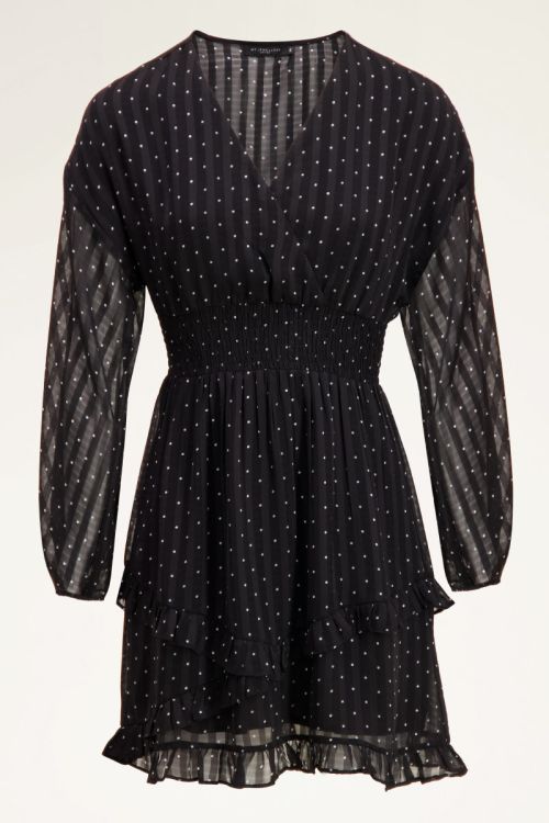 Black-and-white dress with dots & balloon sleeves | My Jewellery