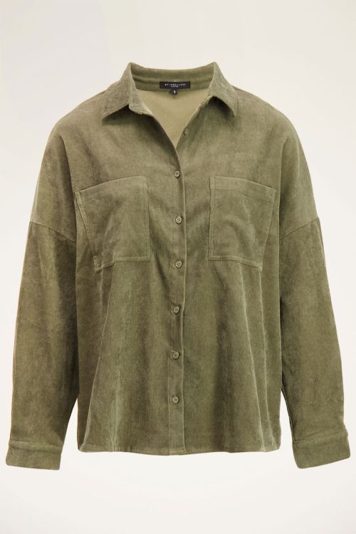 Donkergroene oversized corduroy blouse | My Jewellery