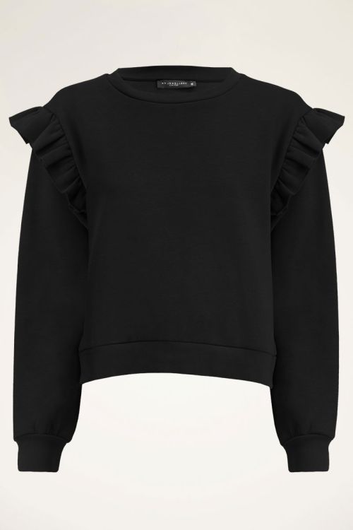 Zwarte sweater met ruffles | Shop My Jewellery