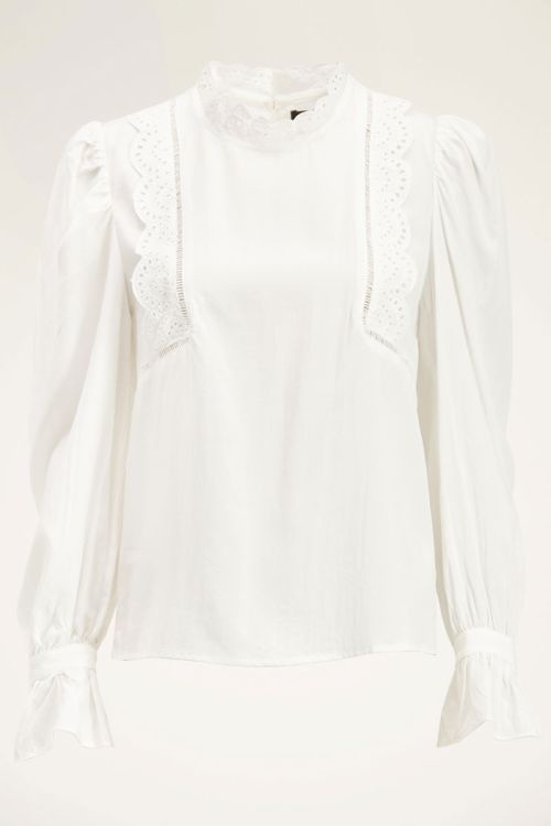 Witte blouse met broderie | My Jewellery