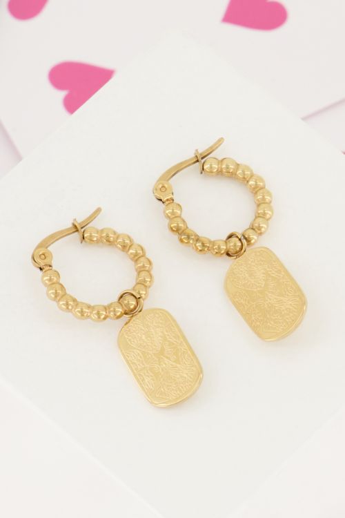 Oorringen bolletjes met plaatje | My Jewellery