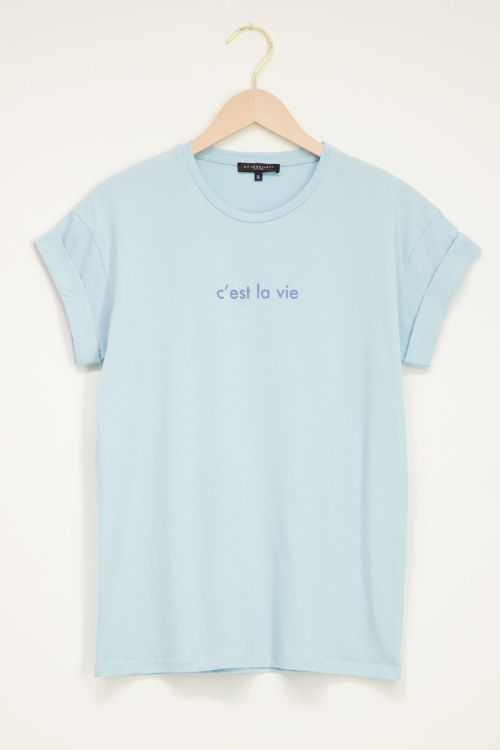 Blauw t-shirt c'est la vie | My Jewellery