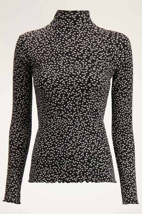 Zwarte top met col en hartjes | My Jewellery