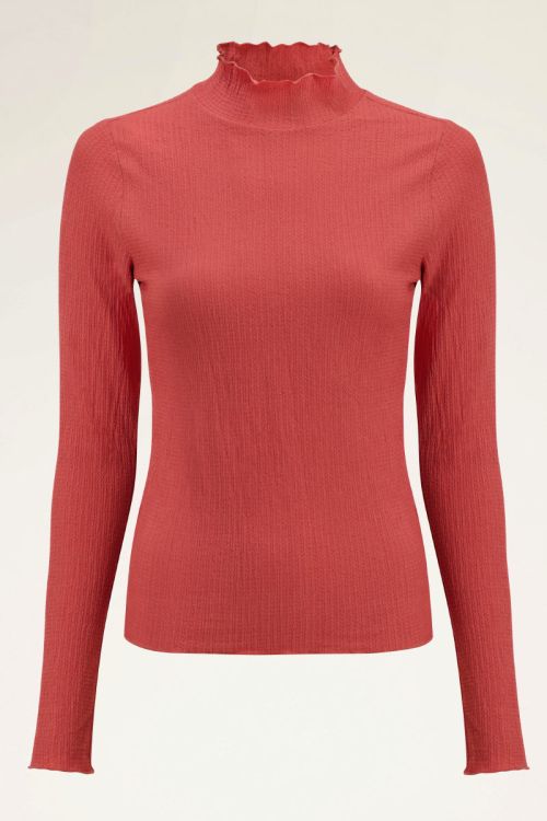 Rode top met col en structuur | My Jewellery