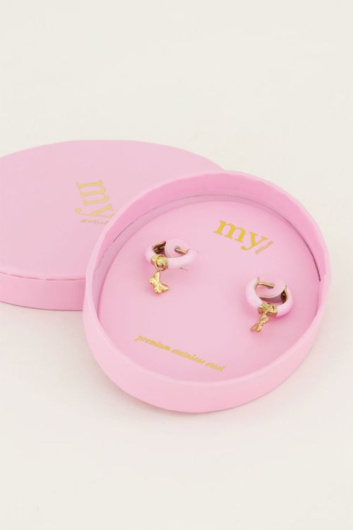 Oorringen roze vlinder | My Jewellery