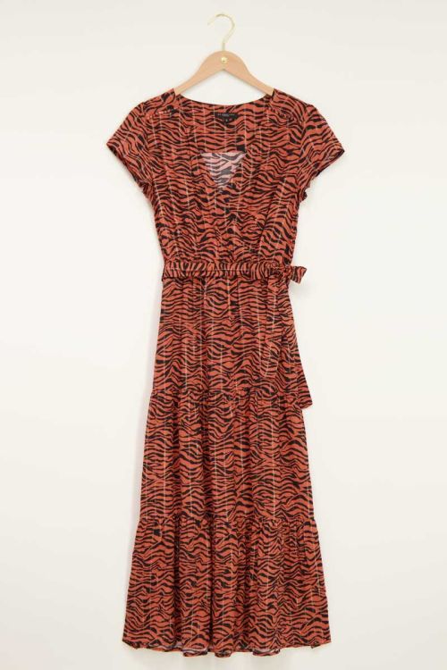 Maxijurk met lurex zebraprint