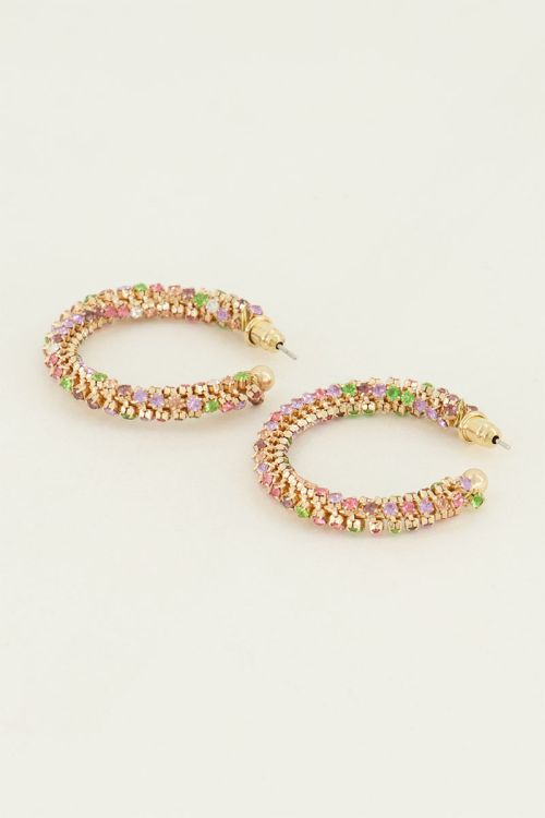 Oorbellen steentjes rond | oorbellen | My Jewellery